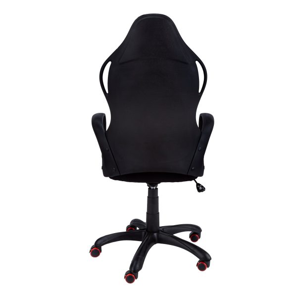 46  Black and Red Fabric Multi Position Office Chair By Homeroots Cheap - Image 3