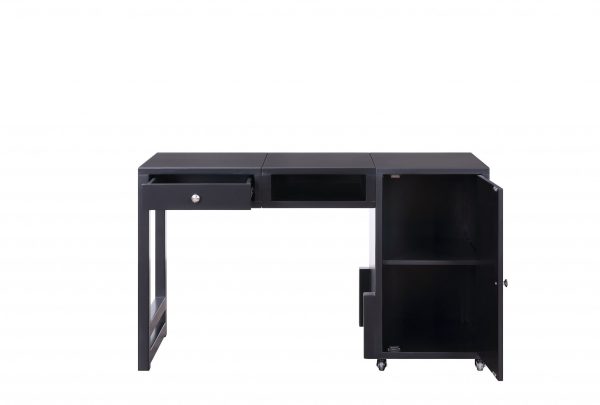 Black Wood Veneer Desk (Convertible) By Homeroots Hot on Sale - Image 4