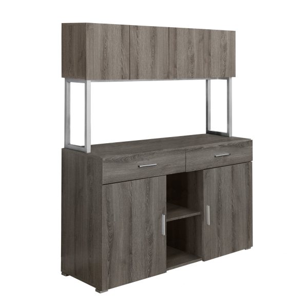White Silver Particle Board Hollow Core Metal Office Cabinet By Homeroots Online Hot Sale - Image 5