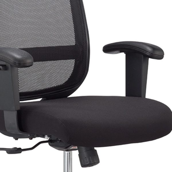 Black Mesh Fabric Chair By Homeroots - 372411 For Sale - Image 3
