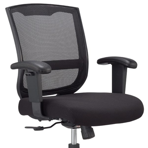 Black Mesh Fabric Chair By Homeroots - 372411 For Sale - Image 4