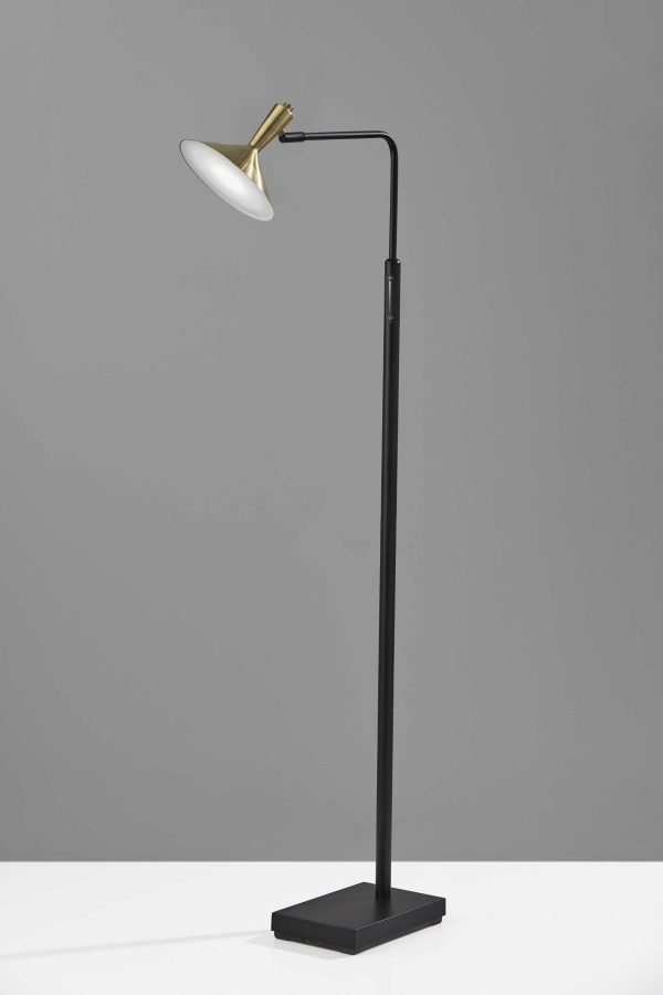 Adjustable Brass Spotlight LED Floor Lamp in Black Metal By Homeroots Discount