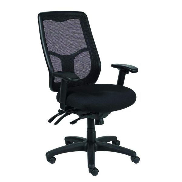 High Back Black Mesh Fabric Chair By Homeroots For Sale