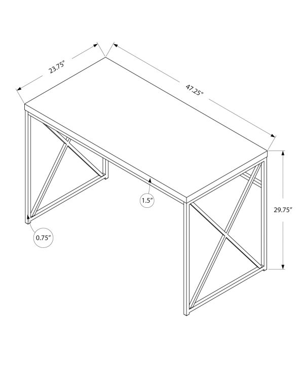 Grey Black Particle Board Metal Computer Desk By Homeroots For Cheap - Image 3