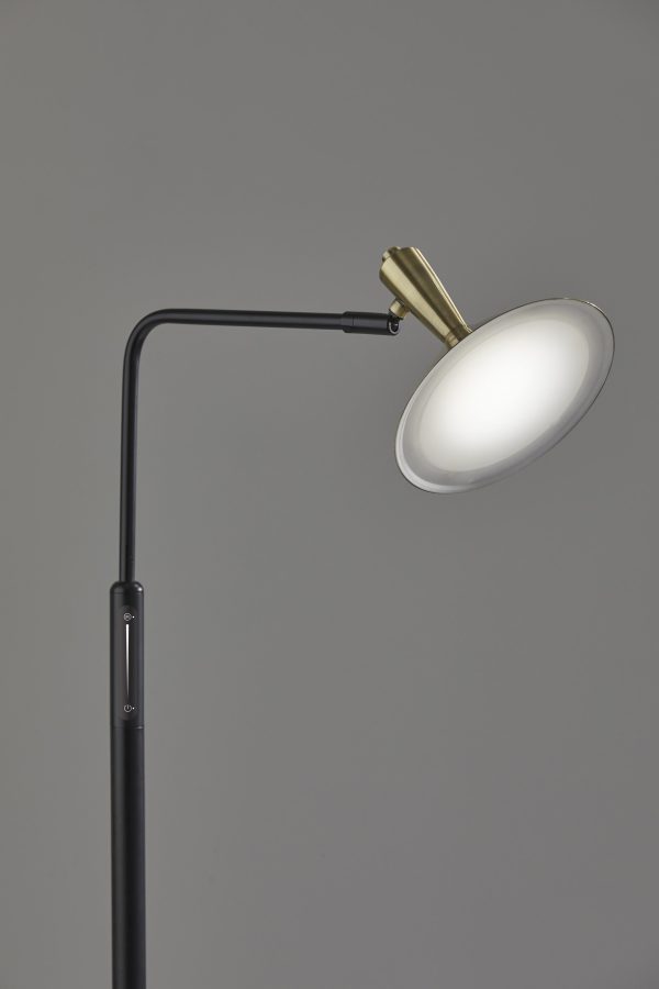 Adjustable Brass Spotlight LED Floor Lamp in Black Metal By Homeroots Discount - Image 3