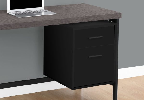 Black Grey Particle Board Hollow Core Metal Computer Desk By Homeroots - 333535 For Discount - Image 2