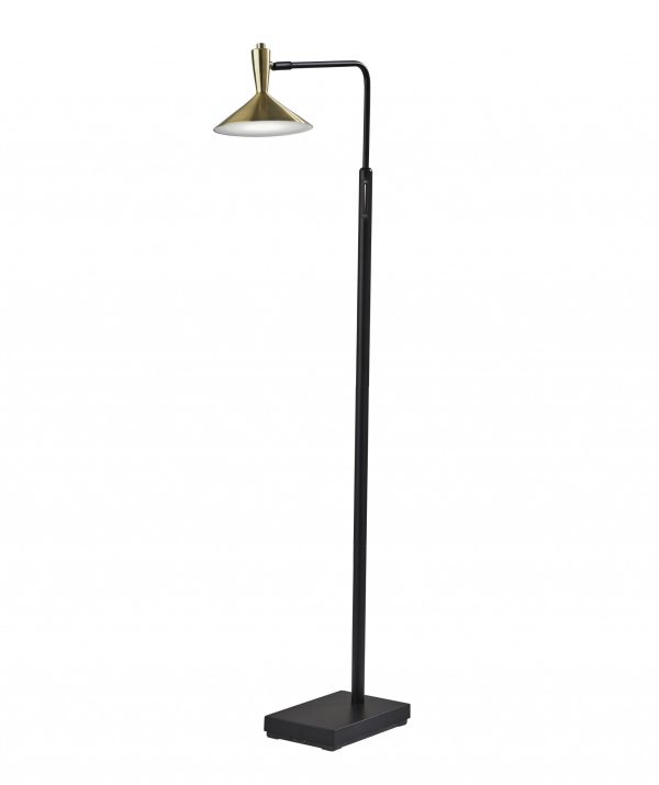 Adjustable Brass Spotlight LED Floor Lamp in Black Metal By Homeroots Discount - Image 2
