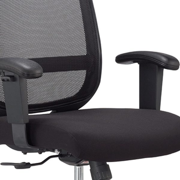 Black Mesh Fabric Chair By Homeroots - 372411 For Sale - Image 5
