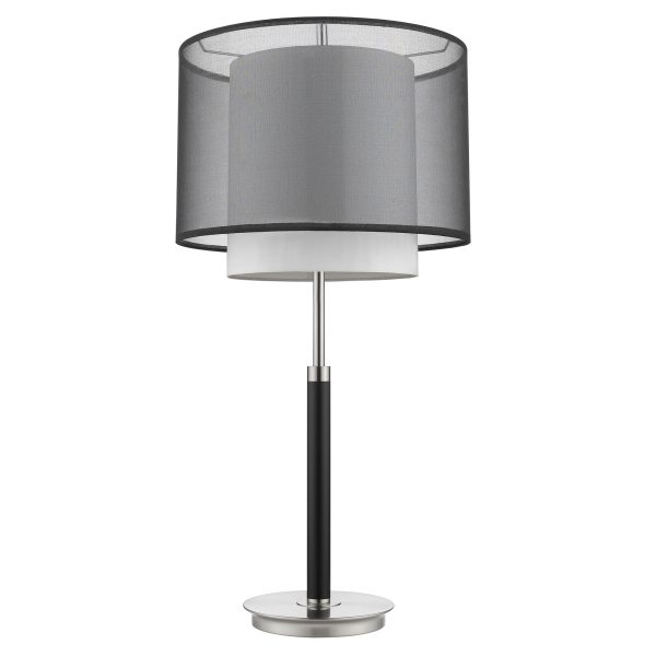 Roosevelt 1-Light Espresso And Brushed Nickel Table Lamp With Smoke Gray Shantung Two Tier Shade By Homeroots Hot on Sale - Image 2