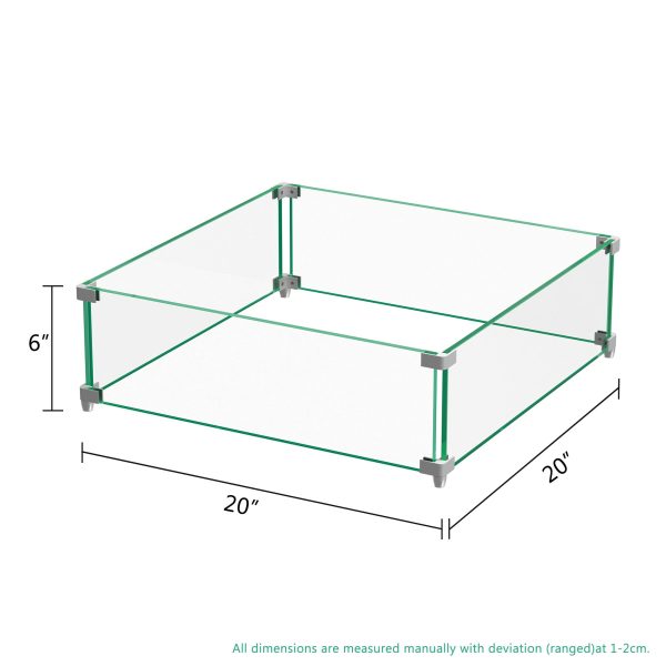 20  Square Glass Fire Pit Flame Guard By Homeroots Discount - Image 3