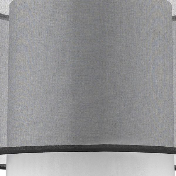 Roosevelt 1-Light Espresso And Brushed Nickel Table Lamp With Smoke Gray Shantung Two Tier Shade By Homeroots Hot on Sale - Image 4
