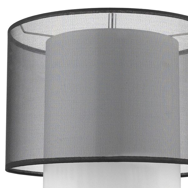 Roosevelt 1-Light Espresso And Brushed Nickel Table Lamp With Smoke Gray Shantung Two Tier Shade By Homeroots Hot on Sale - Image 3