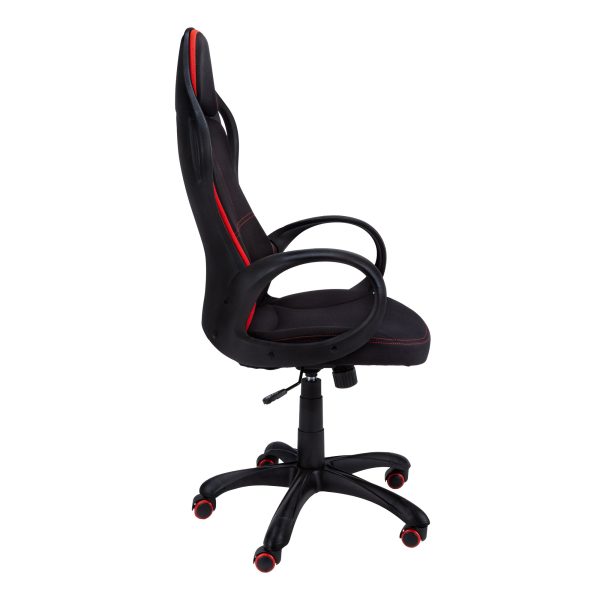 46  Black and Red Fabric Multi Position Office Chair By Homeroots Cheap - Image 2