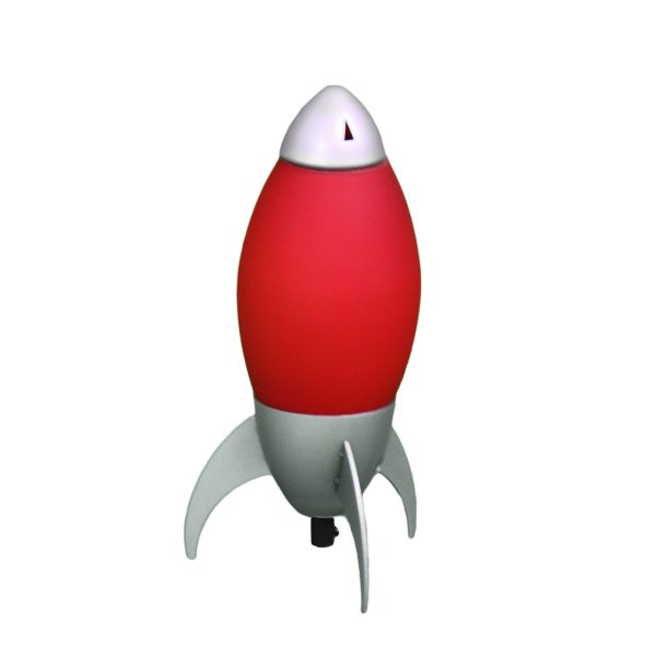 Red and Silver Rocket Shaped Table Lamp By Homeroots For Cheap - Image 2