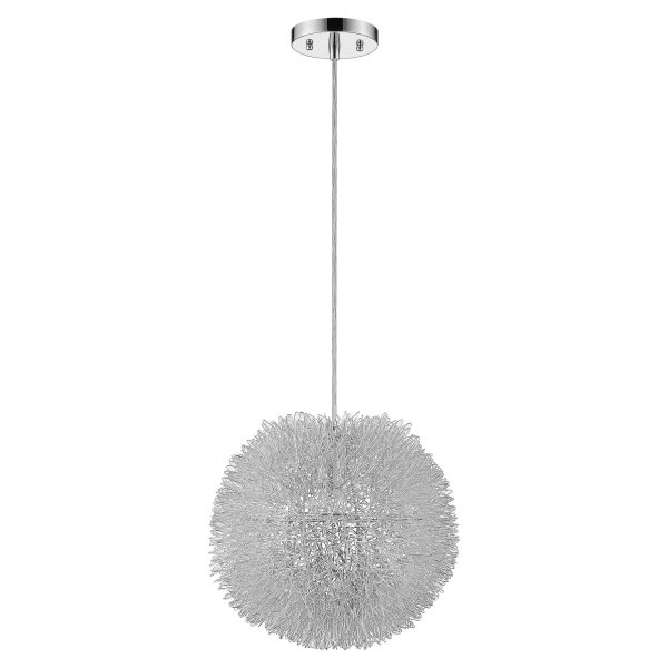 Luminary 1-Light Metallic Silver Pendant With Hand Woven Aluminum Wire Shade (15 ) By Homeroots Cheap
