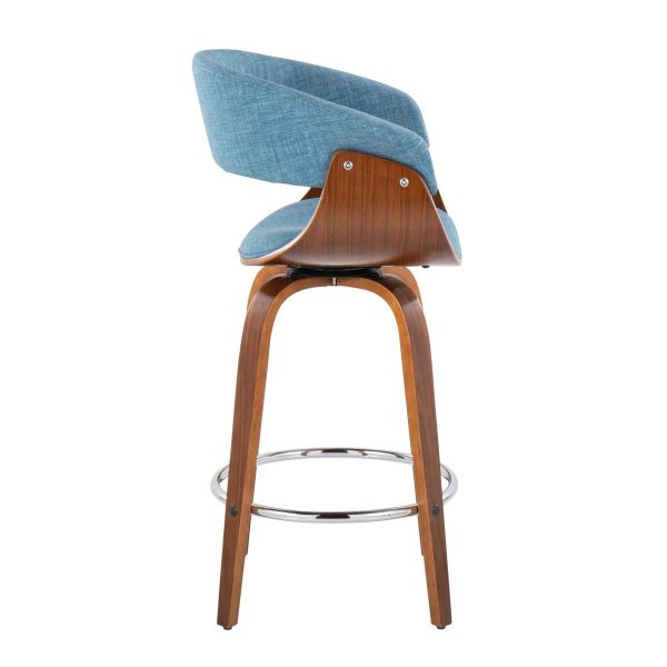 Vintage Mod 26  Fixed-Height Counter Stool - Set of 2 Blue  By LumiSource For Discount - Image 5
