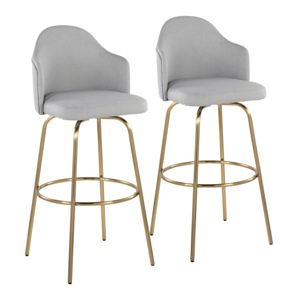 Ahoy Bar Stool - Set of 2 Gray By LumiSource - B30-AHOYUP CLAIREG2 AULGY2 Online Hot Sale