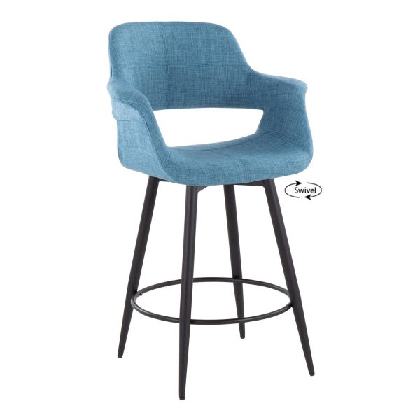 Vintage Flair 26  Fixed-Height Counter Stool - Set of 2 Blue  By LumiSource For Discount - Image 4
