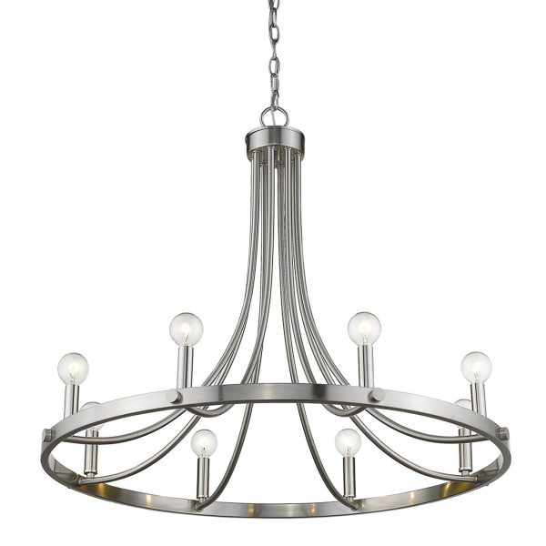 Sawyer 8-Light Satin Nickel Chandelier By Homeroots Cheap