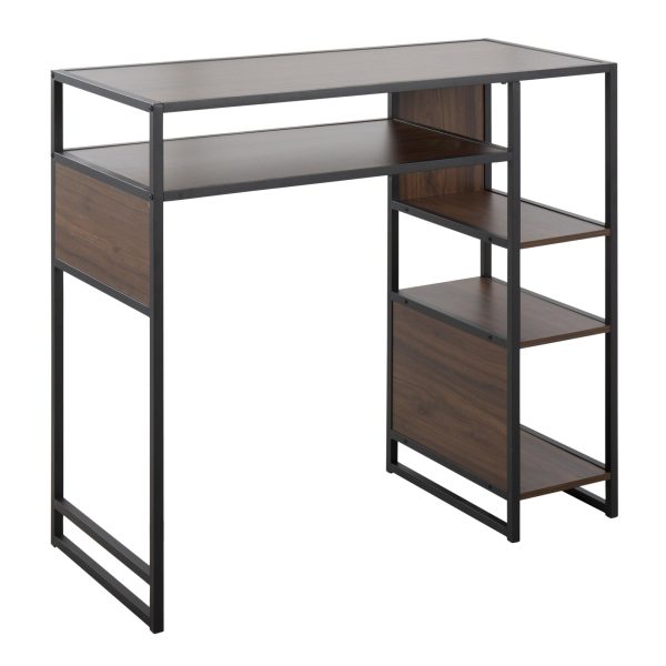 Display Bar Height Table With Storage Brown By LumiSource Cheap