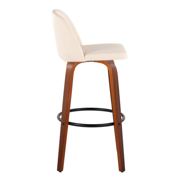 Toriano 30  Fixed Height Barstool - Set of 2 Cream By LumiSource Cheap - Image 3