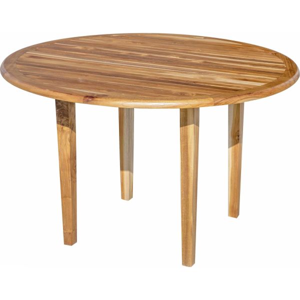 37  Round Compact Teak Dining Table in Natural Finish By Homeroots - 376766 For Cheap - Image 2