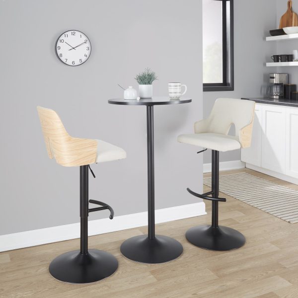 Stella Adjustable Barstool - Set of 2 Cream By LumiSource Supply