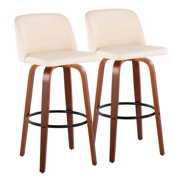 Toriano 30  Fixed Height Barstool - Set of 2 Cream By LumiSource Cheap
