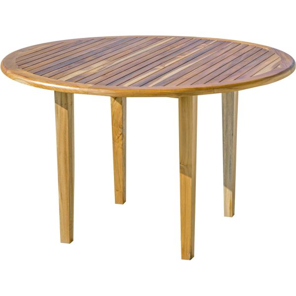 37  Round Compact Teak Dining Table in Natural Finish By Homeroots - 376766 For Cheap
