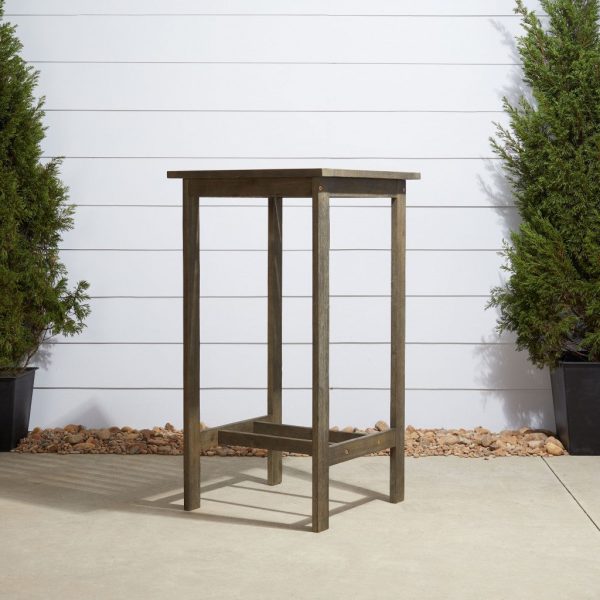 Distressed Grey Square Bar Table By Homeroots For Sale