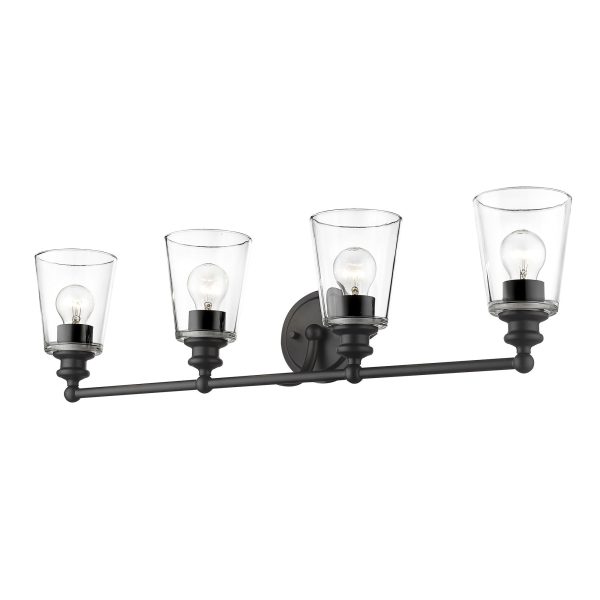 Ceil 4-Light Matte Black Vanity By Homeroots Hot on Sale - Image 2