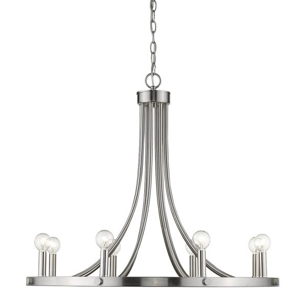 Sawyer 8-Light Satin Nickel Chandelier By Homeroots Cheap - Image 3
