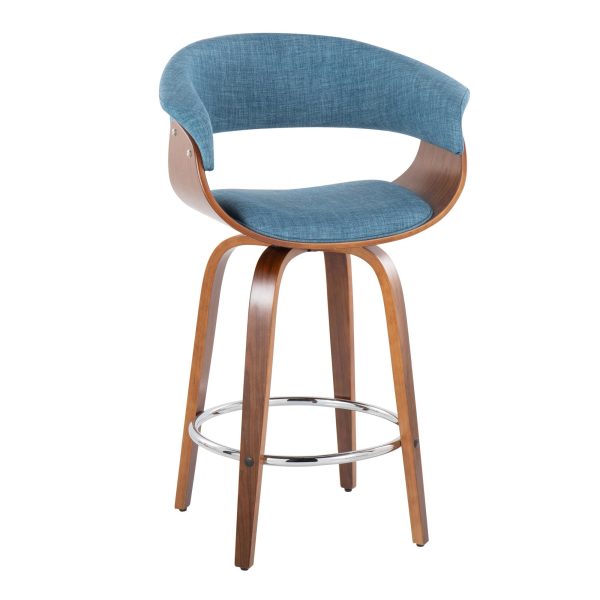 Vintage Mod 26  Fixed-Height Counter Stool - Set of 2 Blue  By LumiSource For Discount - Image 4