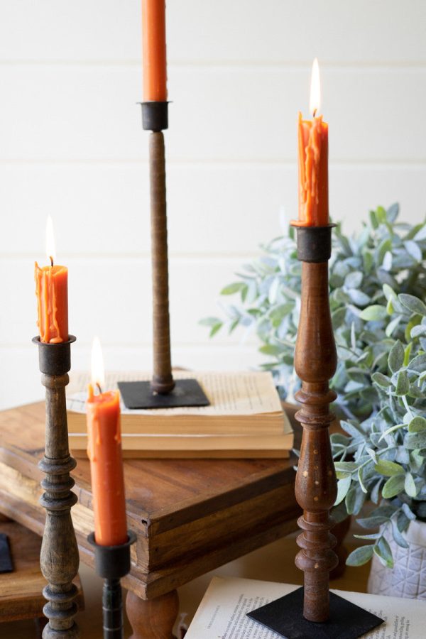 Set 5 Re-Purposed Wood Spindle Taper Candle Stands - Asst By Kalalou Cheap - Image 2