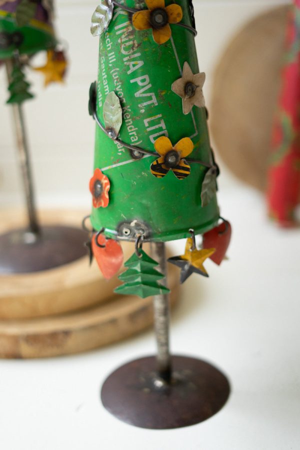 Recycled Iron Christmas Trees Set Of 2 By Kalalou Discount - Image 3