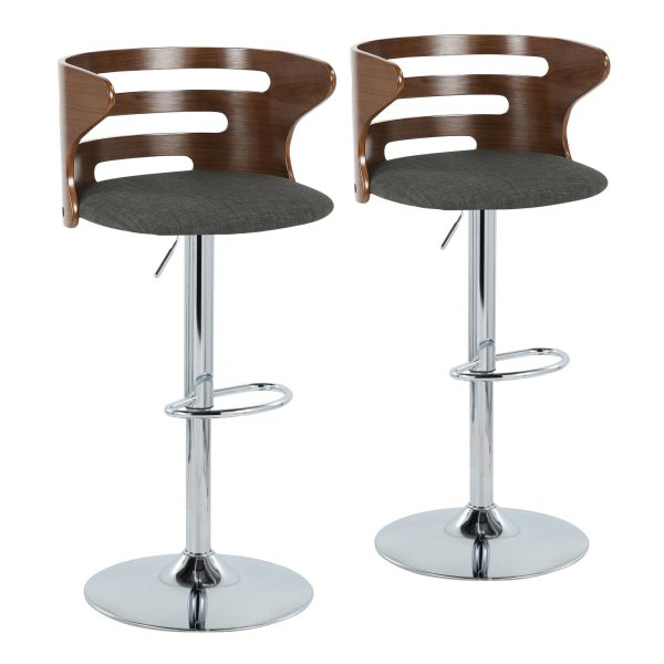 Cosi Adjustable Barstool - Set of 2 Gray By LumiSource Cheap