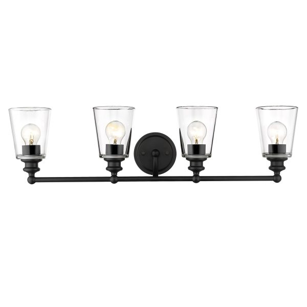 Ceil 4-Light Matte Black Vanity By Homeroots Hot on Sale - Image 4