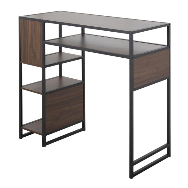 Display Bar Height Table With Storage Brown By LumiSource Cheap - Image 5