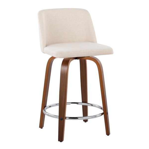 Toriano 24  Fixed Height Counter Stool - Set of 2 Walnut Black By LumiSource on Sale - Image 3
