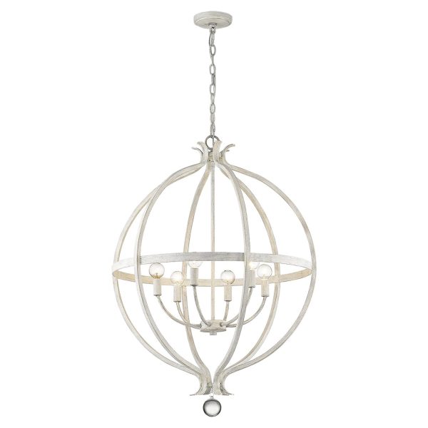 Callie 6-Light Country White Pendant By Homeroots Online now - Image 2