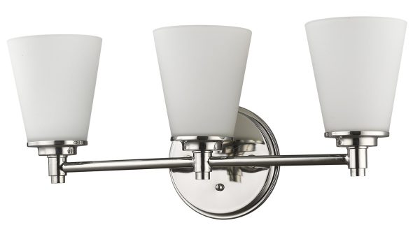 Three Light Silver Wall Light with Frosted Glass Shade By Homeroots For Cheap