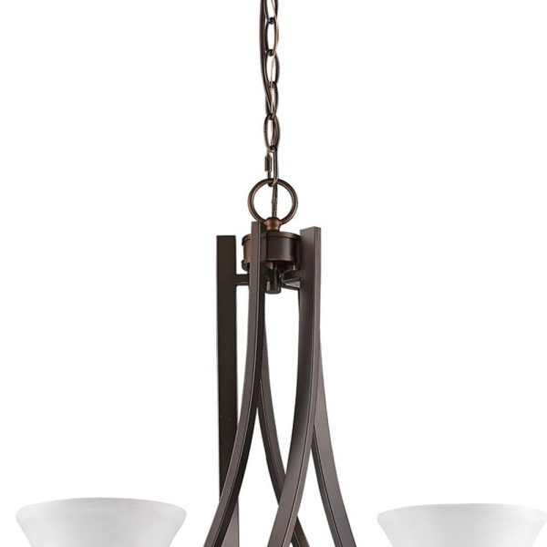 Mia 5-Light Oil-Rubbed Bronze Chandelier With Etched Glass Shades By Homeroots Supply - Image 3