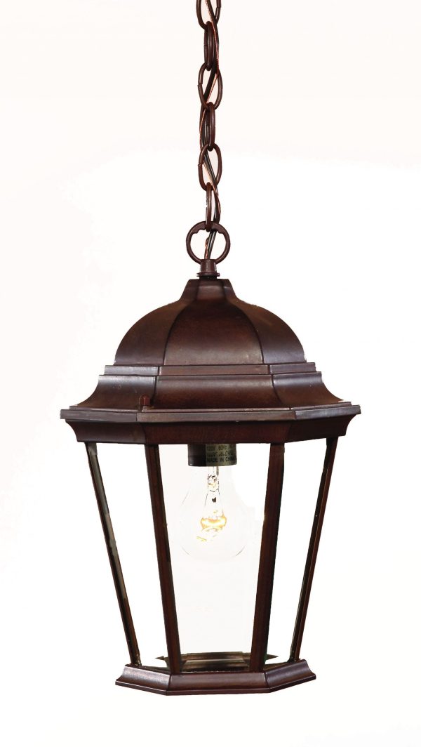 Dark Brown Domed Glass Lantern Hanging Light By Homeroots Online now