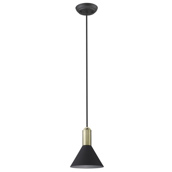 Matte Black and Gold Conical Pendant Hanging Light By Homeroots on Sale