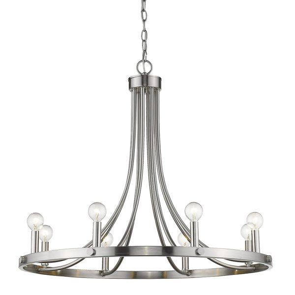 Sawyer 8-Light Satin Nickel Chandelier By Homeroots Cheap - Image 2