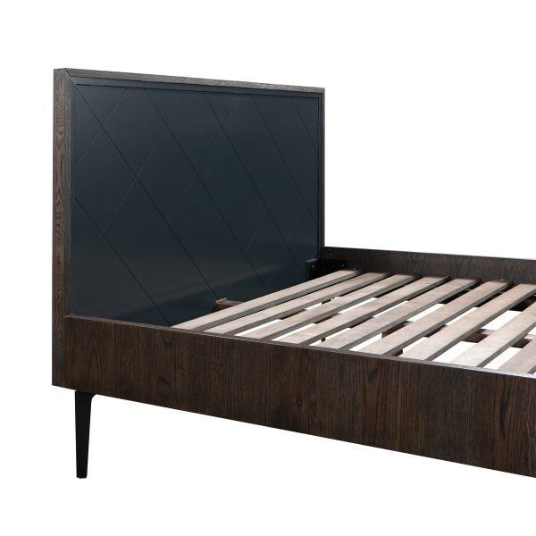 Cross Solid Oak and Metal Queen Platform Bed Frame By Armen Living Online - Image 5