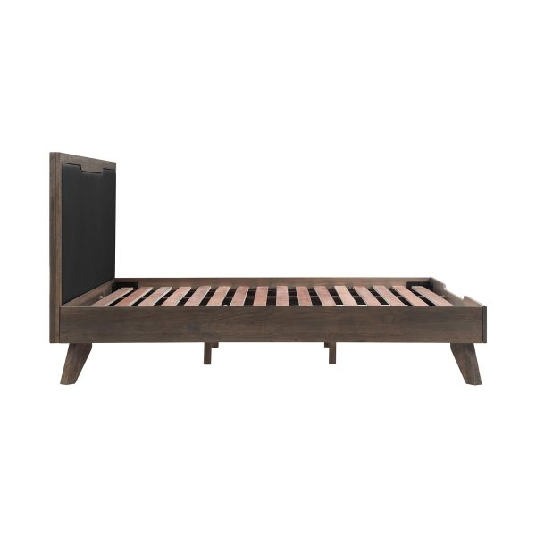 Astoria 3 Piece King Bedroom Set in Oak with Black Faux Leather  By Armen Living Fashion - Image 4