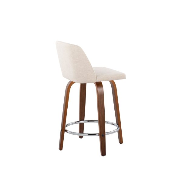 Toriano 24  Fixed Height Counter Stool - Set of 2 Walnut Black By LumiSource on Sale - Image 5