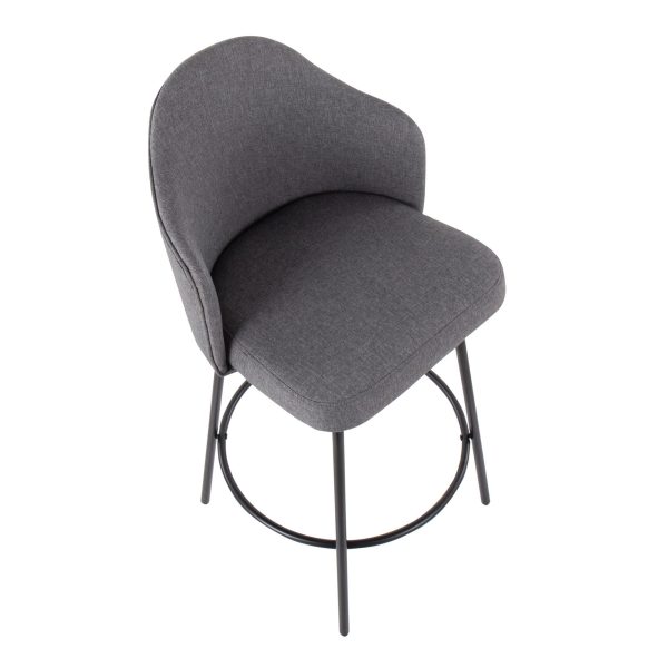 Ahoy Counter Stool - Set of 2 Gray By LumiSource - B26-AHOYUP CLAIREQ2 BKGY2 Online - Image 3