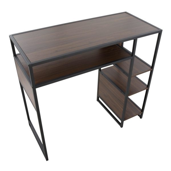 Display Bar Height Table With Storage Brown By LumiSource Cheap - Image 2